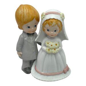 Vintage The Christopher Collection Bride & Groom Wedding Topper Ceramic Figurine